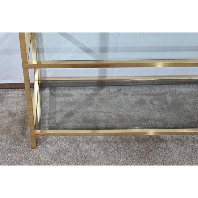 Brass and Glass Shelf in the style of Pierre Vandel, 1970s For Sale - Image 12 of 18
