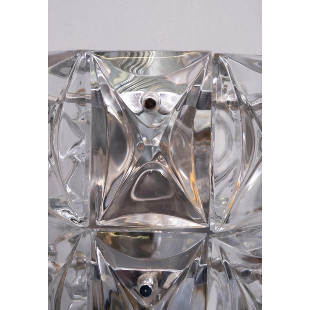 Glass Large German Crystal Glass Wall Lamps from Kinkeldey, 1970s, Set of 2 For Sale - Image 7 of 14