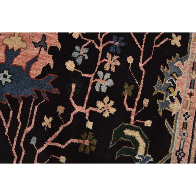 Heriz Rug 5’11” X 8’8” Black Wool Vintage Traditional Hand-Knotted Carpet For Sale - Image 4 of 15