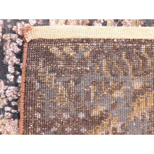 Hand Knotted Bamboo Silk and Wool Rug in High and Low Texture. 7'10"x 9'9" For Sale - Image 18 of 18