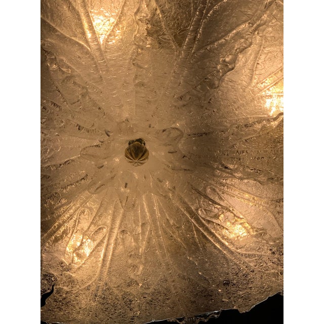 Mid 20th Century Vintage Murano Glass Ceiling Mount Chandelier For Sale - Image 5 of 8