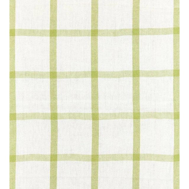 The House of Scalamandré Wilton Linen Check Fabric, Green Tea For Sale