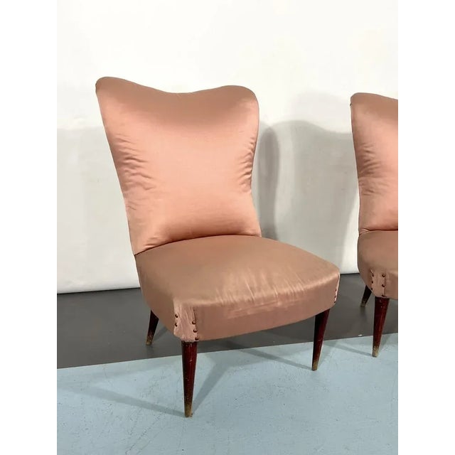 Set of Vintage Italian Pink Club Armchairs, 1950s For Sale - Image 10 of 12
