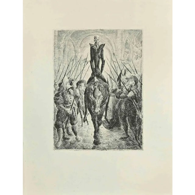 Don Quixote is an etching and drypoint print on ivory-colored Chinese paper, realized by Wladyslaw Jahl in 1951. It...