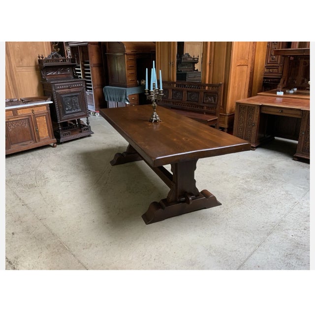Antique Imposing Monastery Table, 1940 For Sale - Image 9 of 12