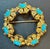 Blue 3 Carat Sleeping Beauty Turquoise Circular Pin in 18 Kt Yellow Gold , Estate For Sale - Image 8 of 8