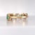 Zig Zag Yellow Gold Natural Diamond & Emerald Ring For Sale - Image 11 of 14