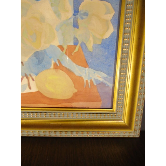 Figurative Floral Watercolor Still-Life by Tranerman Circa 1980s For Sale - Image 3 of 5
