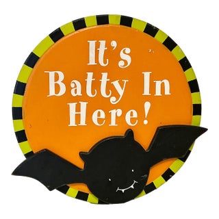 Late 20th Century Vintage Halloween Batty Decorative Object Holiday Home Accent. For Sale
