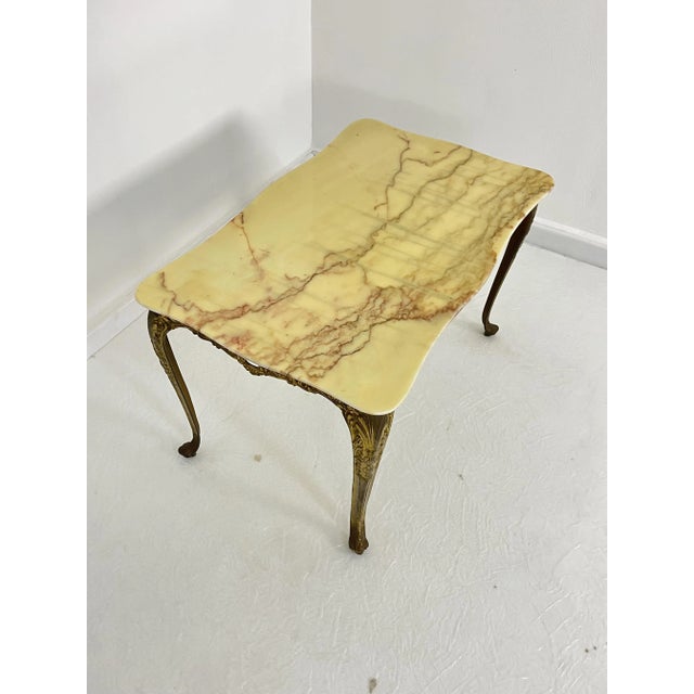 Mid-Century Modern Mid-Century Brass and Marble Coffee Table, Italy, 1950s For Sale - Image 3 of 14
