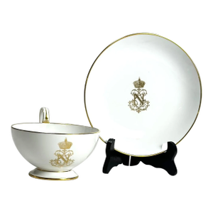 Napoleon III Dore a Sevres 1861-1862 Antique Cup and Saucer Set