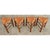 Mid-Century Modern French Vintage Set of Four Oak and Rush Seat Triangular Stools For Sale - Image 3 of 9