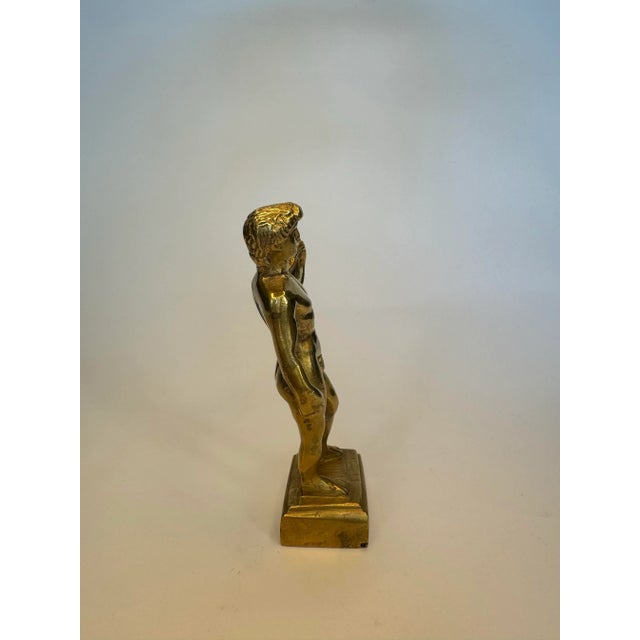 Italian Renaissance Michelangelo "David" Solid Brass Statue For Sale - Image 4 of 8