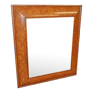 1990s English Oyster Wood Traditional Beveled Wall Mirror