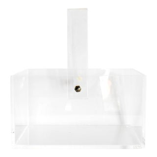 Vintage Mid-Century Modern Lucite Basket Caddy For Sale