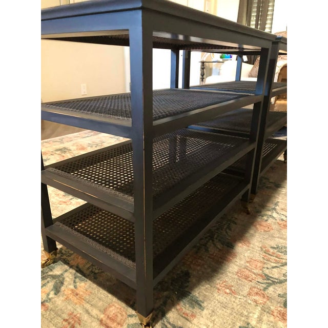 Vintage Cane 3 Tier End Tables Night Stands For Sale - Image 9 of 12