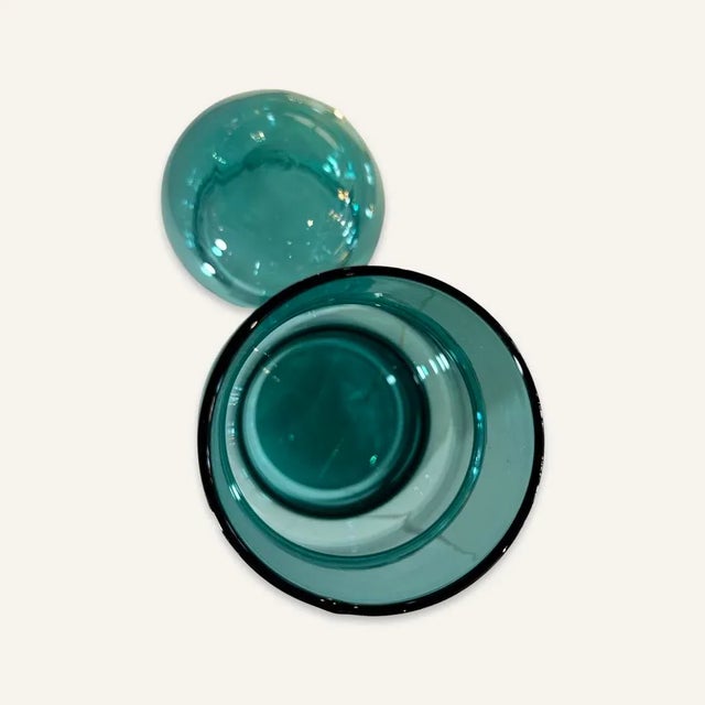 Mid-Century Modern 1970s Empoli Green Glass Decanter For Sale - Image 3 of 5