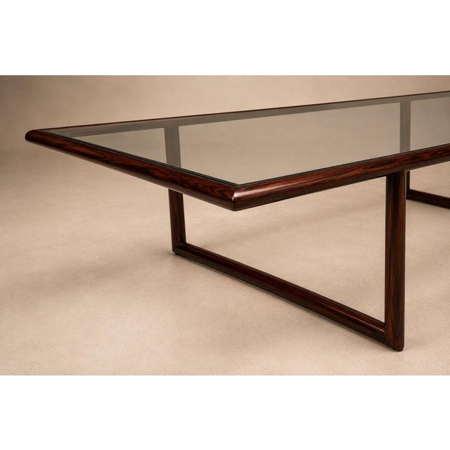 Joaquim Tenreiro Coffee Table in Brazilian Rosewood & Glass, Brazil, 1960s Lot 750C For Sale In New York - Image 6 of 18
