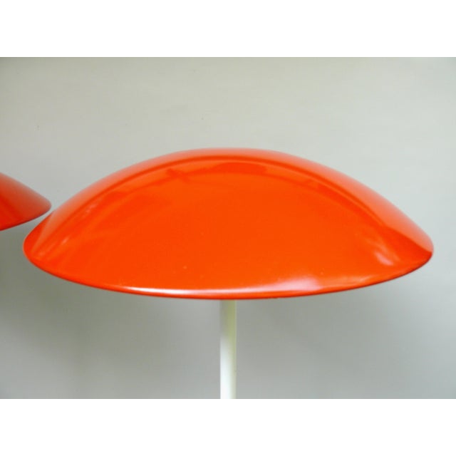 Metal Orange and White Mushroom Outdoor Garden Lamps from BEGA, 1950s, Set of 2 For Sale - Image 7 of 18