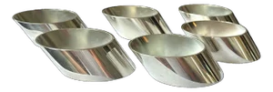 Vintage Mid-Century Modern Design Silver-Plated Sleek Slanted Napkin Rings- Set of 6