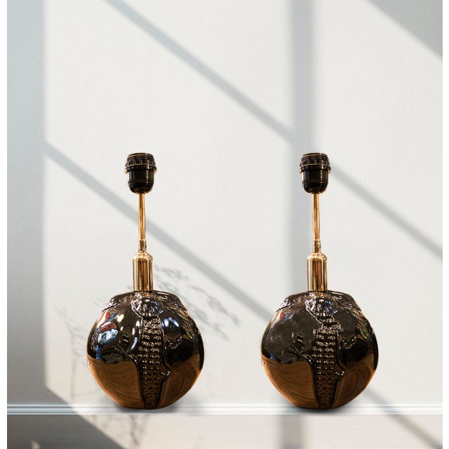 1950s Vintage Black Granada Lamps, 1950s, Set of 2 For Sale - Image 5 of 5