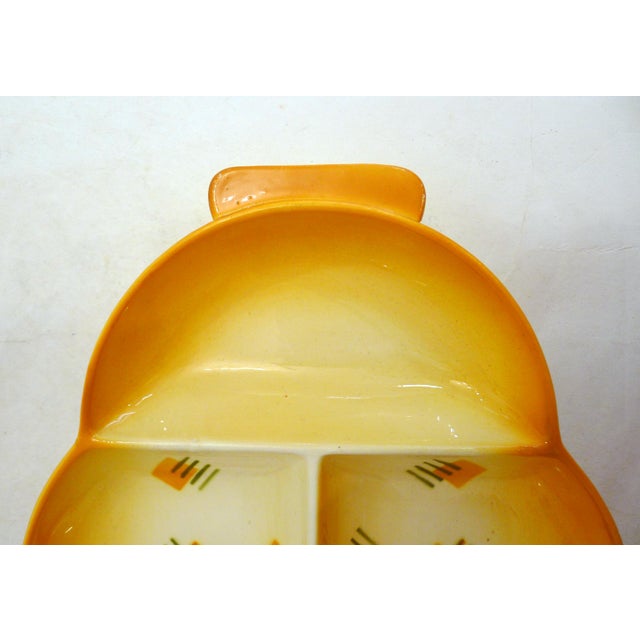 Modernist Bauhaus Earthenware Appetizer Dish with Graphic Decor, Germany, 1930s For Sale - Image 9 of 12