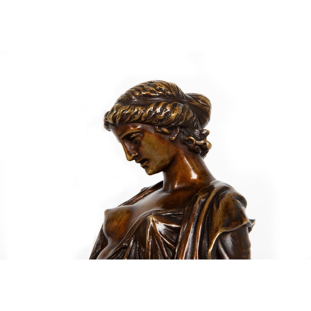 Metal French Antique Bronze Sculpture of “Sapho” by Jean-Baptiste Clesinger Ca. 1875 For Sale - Image 7 of 18