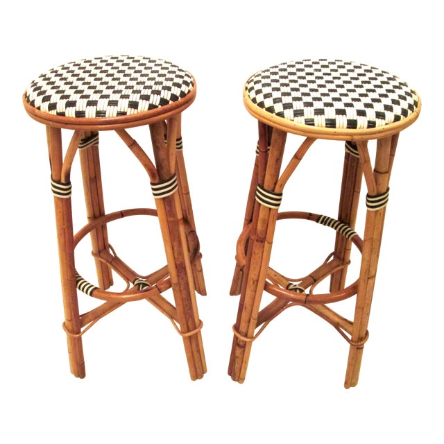 French Bistro Backless Counter Stools a Pair Chairish