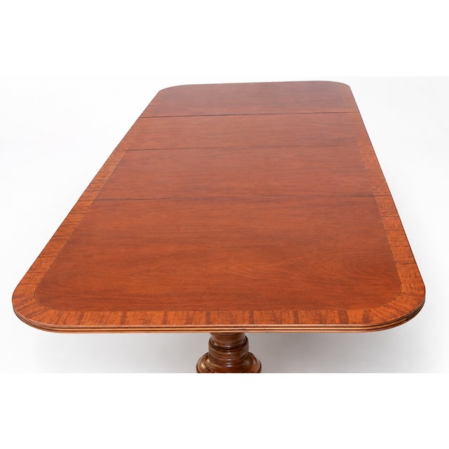 Wood Vintage Henredon Mahogany Double-Pedestal Extension Dining Table For Sale - Image 7 of 10