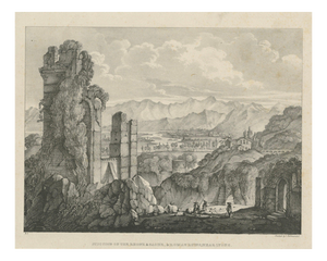 Hullmandel, Junction of the Rhone and Saone, Roman Ruins near Lyons, Lithograph, 1835