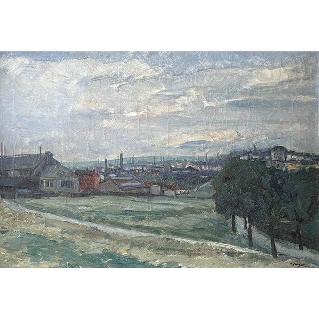 Albert Quizet, View of Paris Suburb, 1930, Oil on Canvas, Framed For Sale - Image 3 of 8