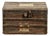 Vintage Wooden and Fabric Trunk For Sale