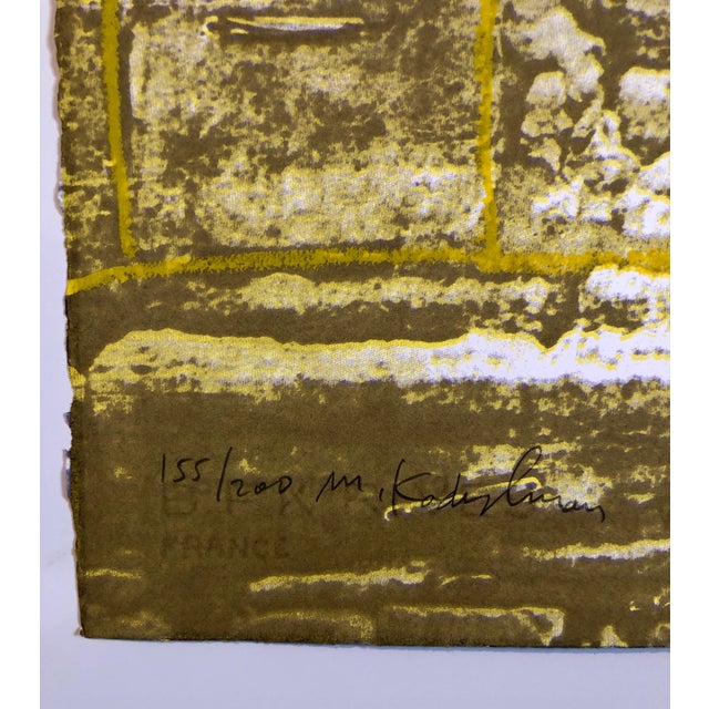 Menashe Kadishman, Israeli Modernist Silkscreen Print Kotel Wall Jerusalem Kadishman Lithograph, 1977 For Sale - Image 4 of 5
