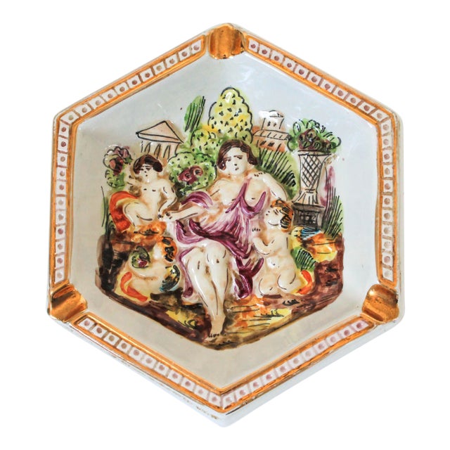 Vintage Capodimonte Porcelain Ashtray For Sale