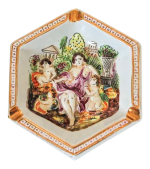 Vintage Capodimonte Porcelain Ashtray