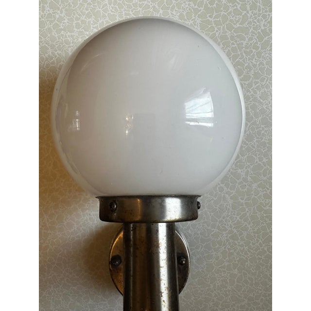 Modernist Wall Sconce in Opaline Glass and Chromed Metal, 1970s For Sale - Image 11 of 18