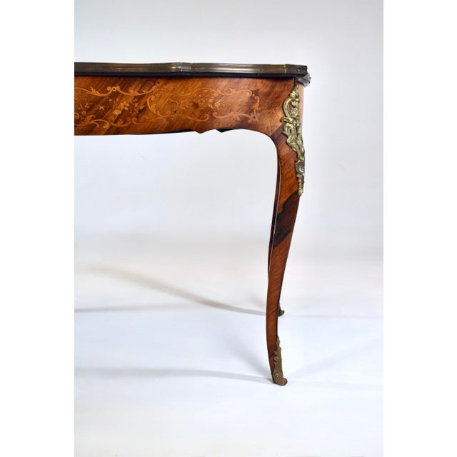 Early 20th Century French Louis XV Style Rosewood Marquetry Writing Table/Desk For Sale - Image 14 of 18