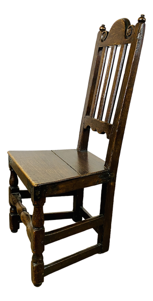 Antique English Oak Hall Chair, 17th Century