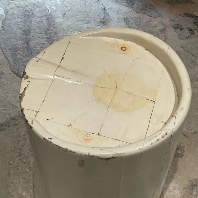 1970s Patinated Pine Wood Stool in the Style of Charlotte Perriand For Sale - Image 4 of 9