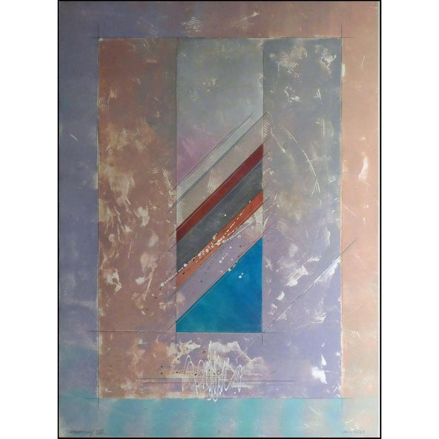 "Interaction" by Chris Hick Hand signed and titled by the artist in pencil Original Mixed Media Monoprint on Paper Hand...