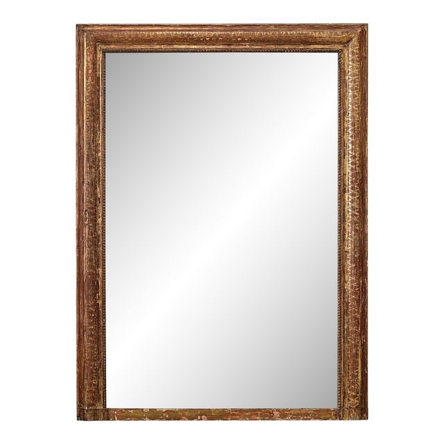 French 19th Century Patinated Gold Gilt Mantel Mirror For Sale