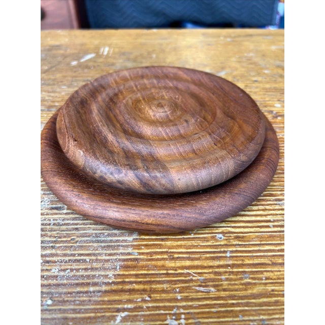 2 Vintage Dansk Teak Round Wooden Trivets, Jens Quistgaard circa 1960's Made by Dansk Designed by Jens Quistgaard Made in...