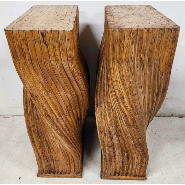 McGuire Bamboo Dining Console Table Bases Pedestals Boho For Sale In Miami - Image 6 of 12