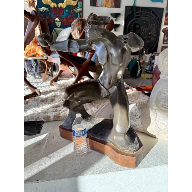 1980s Massive Claudio Nicoli Bronze Sculpture Mythological Figure, Icarus For Sale - Image 9 of 18