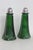 Art Deco Emerald Green Salt and Pepper Shakers Embossed Depression Glass 2pc Pair 4510b For Sale - Image 3 of 12