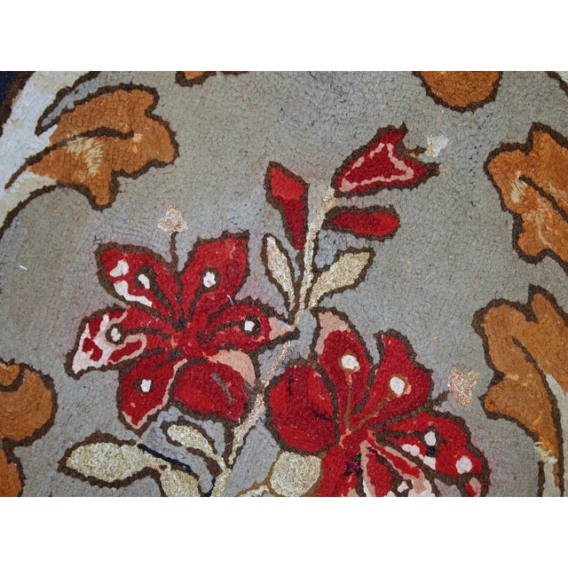Textile 1900s Handmade Antique American Hooked Rug 2.4' X 4.1' For Sale - Image 7 of 10