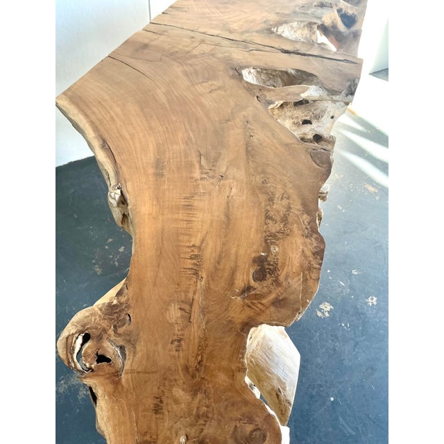 Vintage Boho Natural Root Console Table For Sale - Image 10 of 10