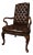 Vintage Hancock & Moore Queen Anne Mahogany Library Chair in Deep Brown Tufted Leather For Sale