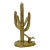 Vintage Large Brass Saguaro Cactus With Road Runner For Sale