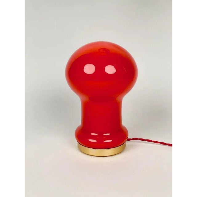 Mid-Century Table Lamp in Red Opaline Glass attributed to Stepan Tabery, 1975 For Sale - Image 3 of 10